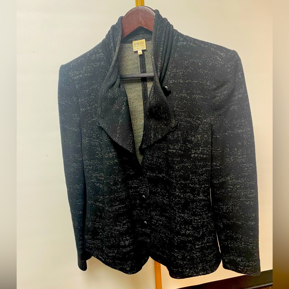 Armani Collezioni jacket & skirt set size 6. Black & white.